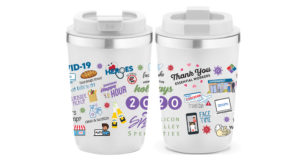 Two travel mugs
